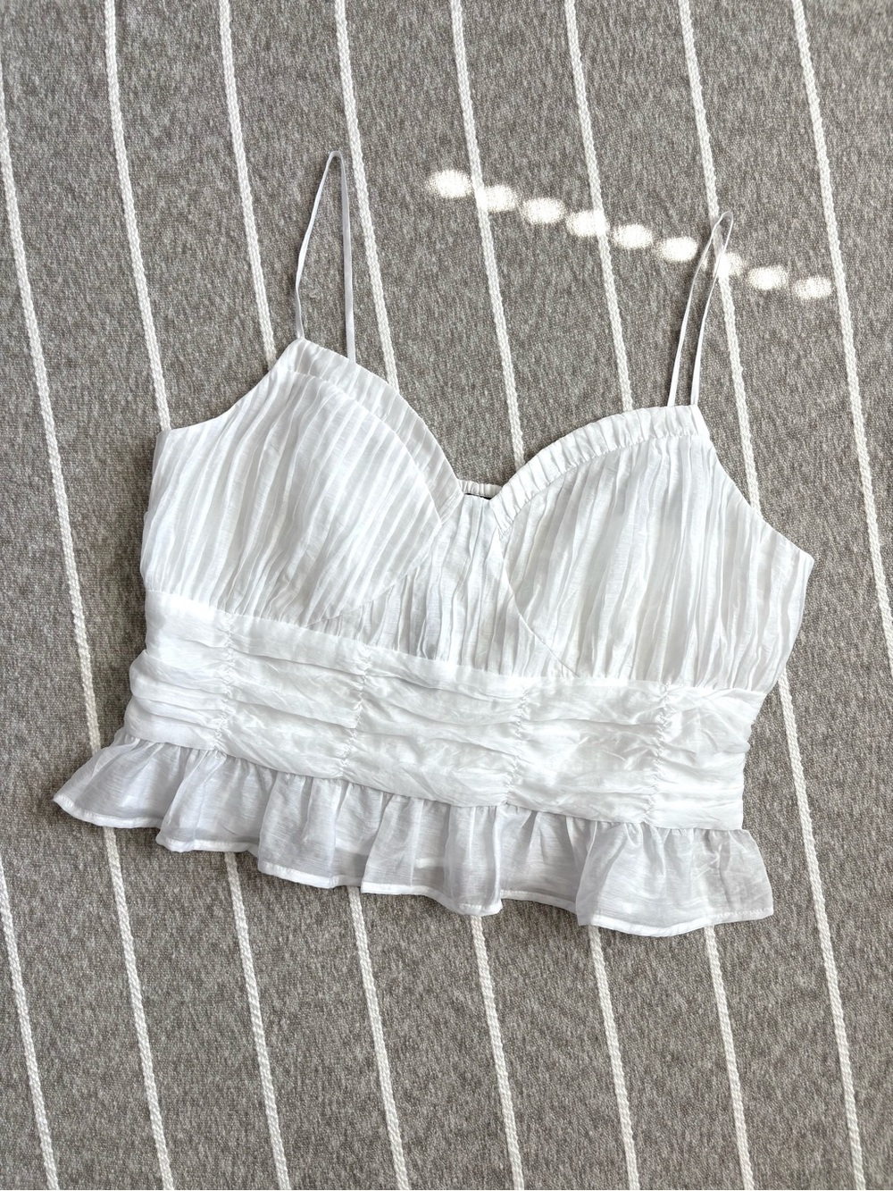NWT Express Sweetheart Neckline Pleated Peplum Cami